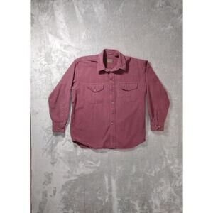 St. John’s Bay Flannel Shirt Men’s L Maroon Heavyweight LS Y2K 90S Streetwear